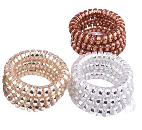 ELASTICI PER CAPELLI A SPIRALE CON COLORI ASSORTITI - KIT 3 PEZZI